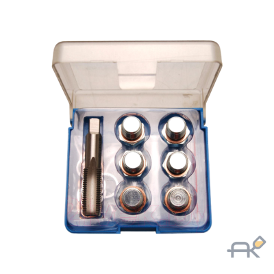 Набор для восстановления резьбы сливного отверстия поддона: M13х1.5мм (7пр.) в футляре. RF-917G13